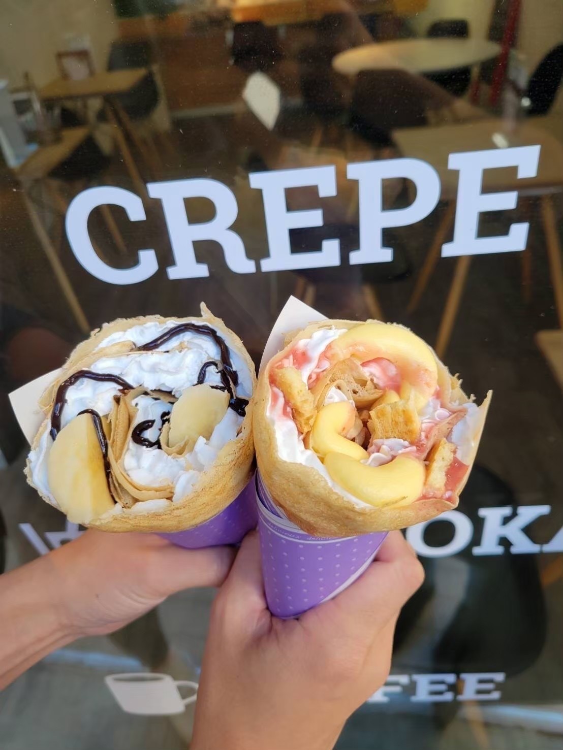 バナナチョコクレープとミルフィーユクレープ